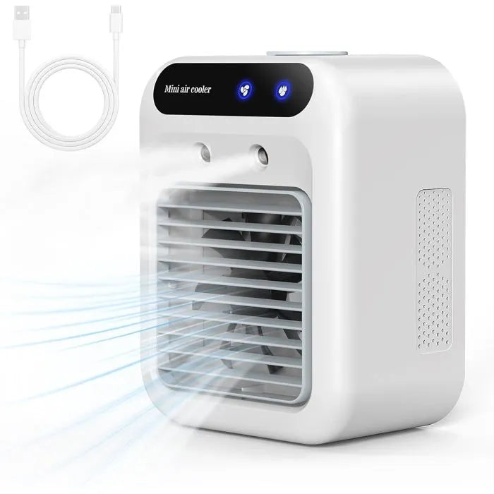 Climatiseur Mobile – Silencieux – 500 ml – 2 Vitesses – Rechargeable USB