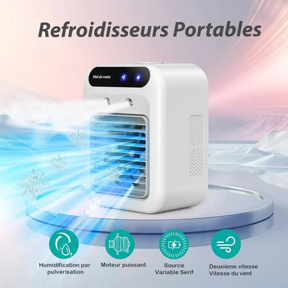 Climatiseur Mobile – Silencieux – 500 ml – 2 Vitesses – Rechargeable USB